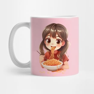 Girl Eating Spaghetti Mug